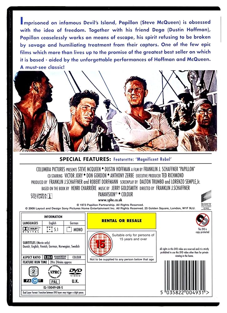 その他 Papillon [DVD] [Import] Papillon [DVD], Feature,Drama,Drama, Action, Adventure